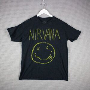 Nirvana Kurt Cobain Smiley Face Band Tour Tee 2017